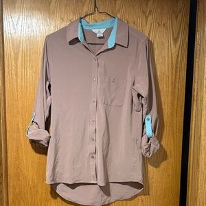 Ascend Women's Mauve Shirt with Blue Accents